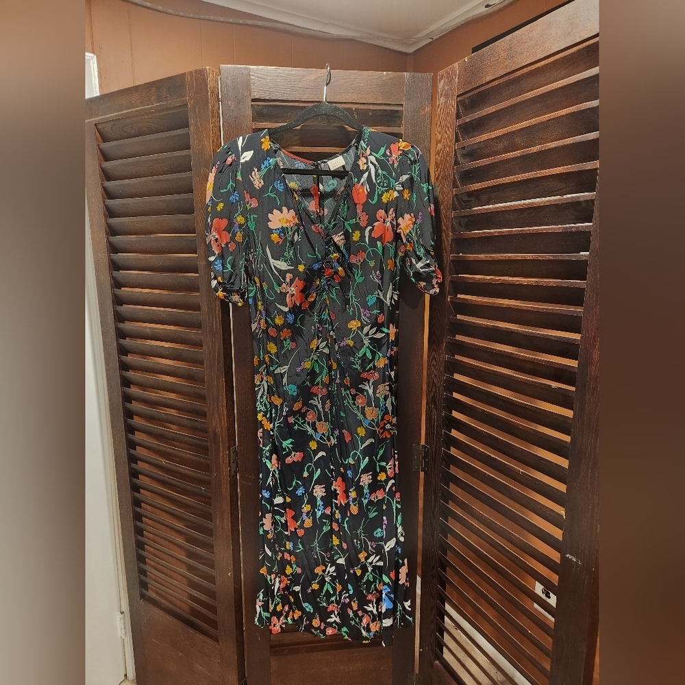 a new day Black Floral Midi Dress